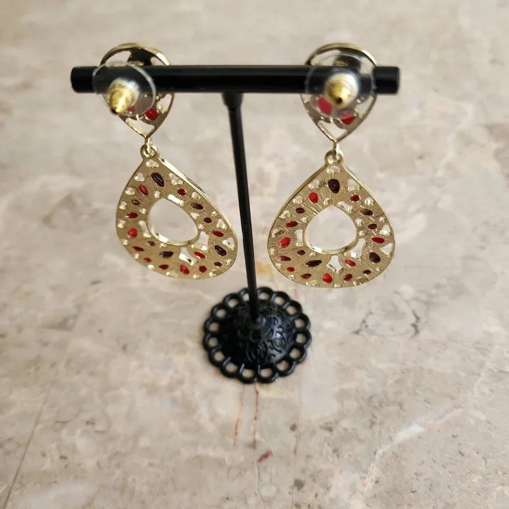 Stony Door Knocker Multi-Colored Fashion Earrings